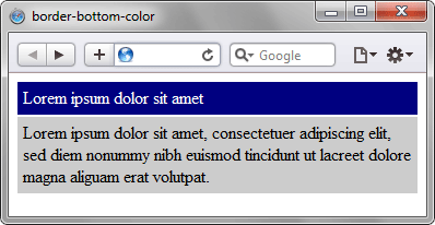 Применение свойства border-bottom-color