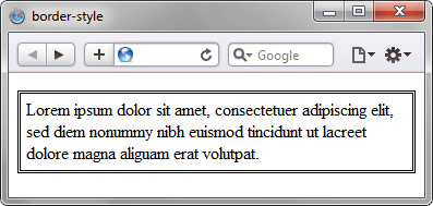 Применение свойства border-style