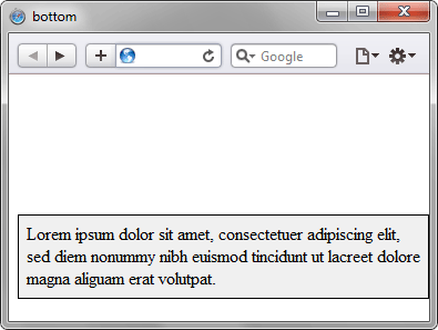 Применение свойства bottom 
