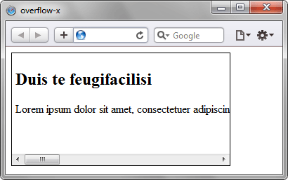 Применение свойства overflow-x