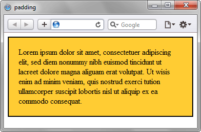 Применение свойства padding