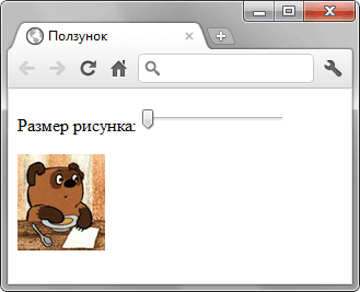 Управление шириной картинки с помощью ползунка